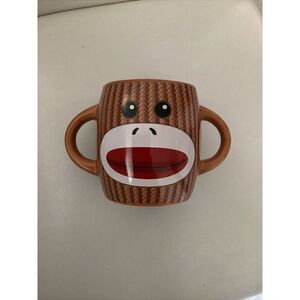 Sock Monkey Coffee Tea Cocoa Mug Double Handle Gallery Candy Mug Ceramic 16 oz